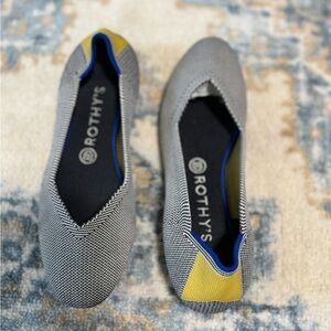 Rothy’s Shale Ribbon Stripe Ballet Flat Size 9